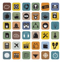 Business and infographics icon set vector format
