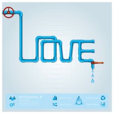 Water Pipe Business Infographic For Valentine Day Design Template