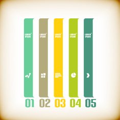 Modern ribbon infographic template N3
