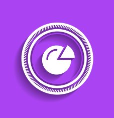 Vector chart icon stamp modern flat design