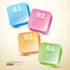 abstract 3d colorful box infographics