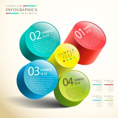 vector abstract 3d cylinder infographics