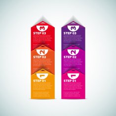 One two three - vector paper progress steps for tutorial