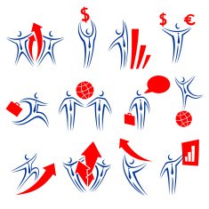 business man icons set