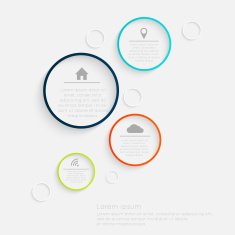 Abstract business info graphics template with icons N138