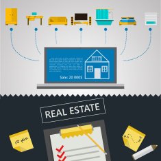 Vector infographic for sale of real estate