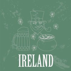 Ireland landmarks Retro styled image N2