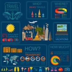 Travel Vacations Beach resort infographics N28