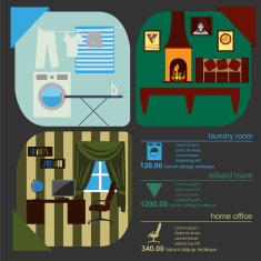 House remodeling infographic Set interior elements N16