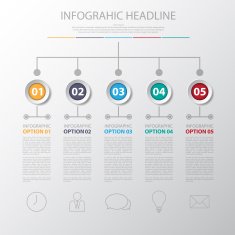 Design simple step number and line business icon banners graphi N2
