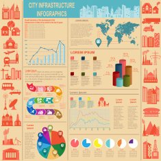 Set of elements infrastructure city vector infographics N30