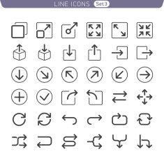 Line icons Arrows set N2