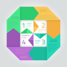 Flat infographic template with arrows
