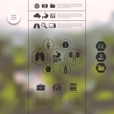 medicine infographic with unfocused background N112