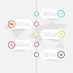 Abstract business info graphics template with icons N152