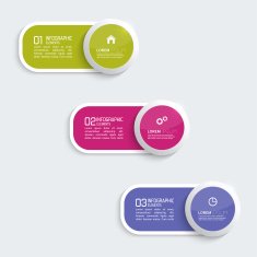 Glossy colorful plastic buttons for infographic N5