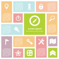 flat design interface icons set N3