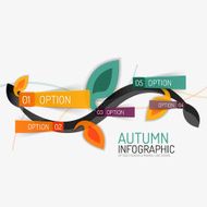 Floral swirl autumn infographic report minimal N3