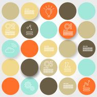red infographic circle set