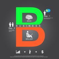 presentation business cocept with charactor B vector