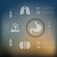 medical infographic with unfocused background N116