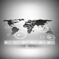 World map in perspective infographic vector template for business design N8