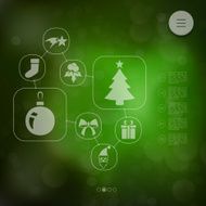 Christmas infographic with unfocused background N214