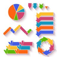 Vector set of arrows and diagram for infographic N4