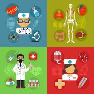 Modern flat vector medical illustrations concept N2