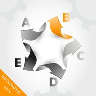 five orange infographic arrows in star
