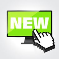 New word display on High-quality computer display monitor scree