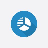 circle diagram Flat Blue Simple Icon with long shadow N2