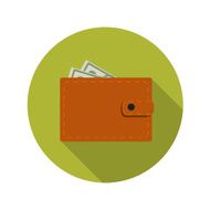 Flat Design Concept Wallet Vector Illustration With Long Shadow N2