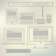 Responsive webdesign technology page design template concept N3
