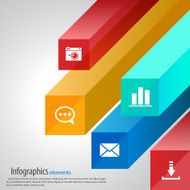 Vector infographic template cubes rays icons