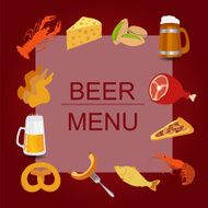 Beer snacks set icons for creating your infographics N5