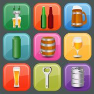 Set icons beer equipment for creating your own infographics N3