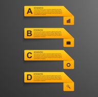 3D realistic paper options infographics modern style