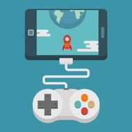 Mobile gaming concept flat design