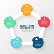 Vector circle arrows infographic diagram 5 options N2