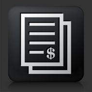 Black Square Button with Money Documents