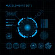 Vector HUD and GUI set with futuristic interface