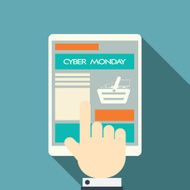 Cyber Monday sales symbols on various devices N3