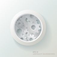 White gears on the grey background Eps 10 vector file N2