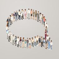 People forming speech bubble