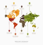 World map geometric vector infographics