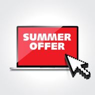 Summer offer words Markdown discount on High-quality laptop sc