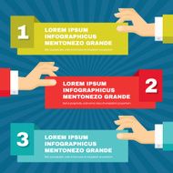 Human Hands with Infographic Banners Illustration in flat style design