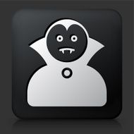 Black Square Button with Dracula Halloween Costume