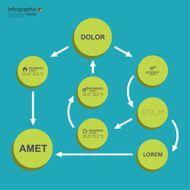 Corporate organization chart template with round elements